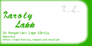 karoly lapp business card